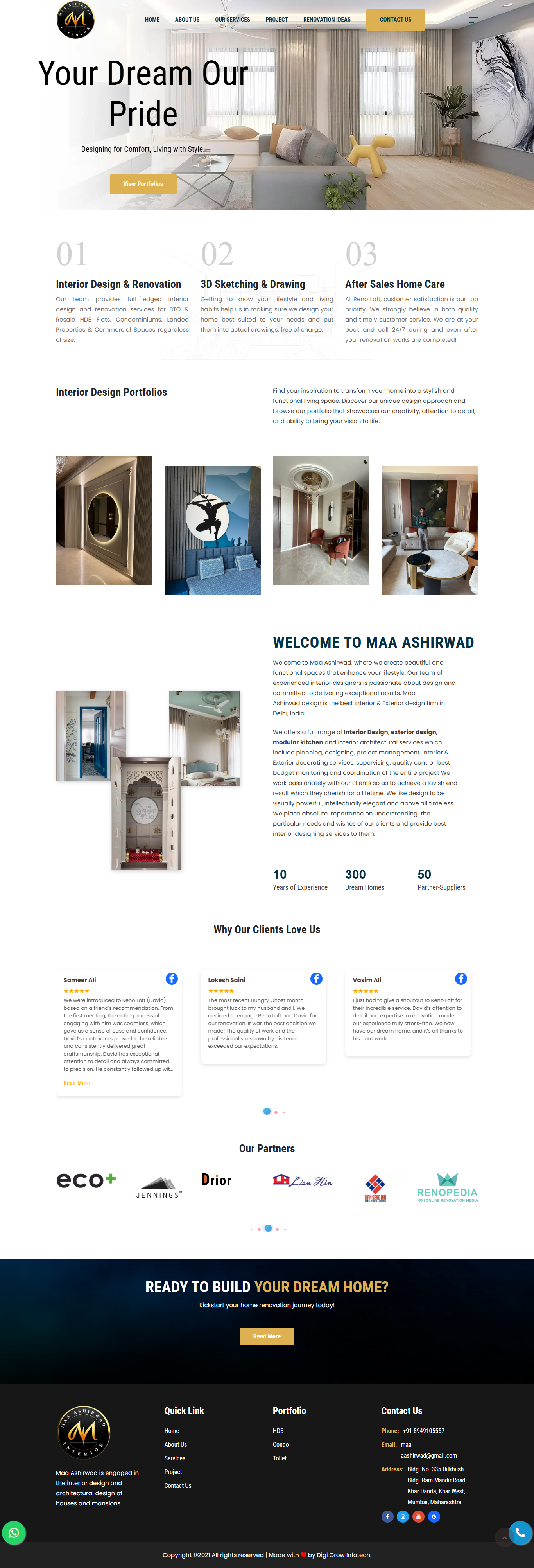 Maa Ashirwad Interior Website