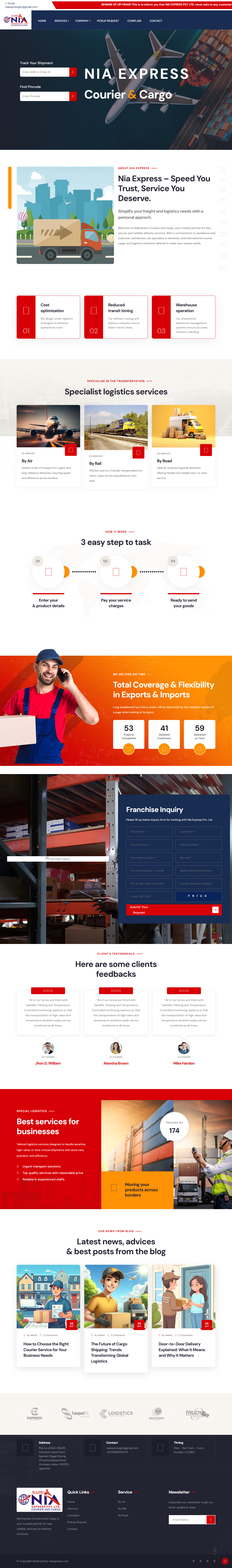 Nia Express – Courier & Logistics Website